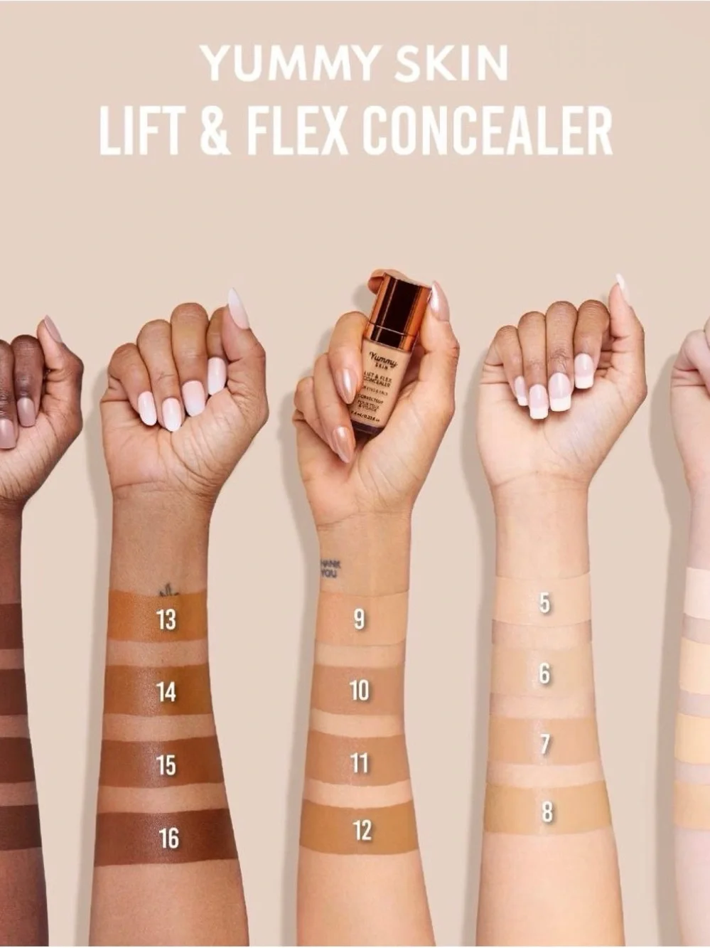 Danessa Myricks Yummy Skin Lift Flex Hydrating Concealer with Caffeine- 16 NWOB
